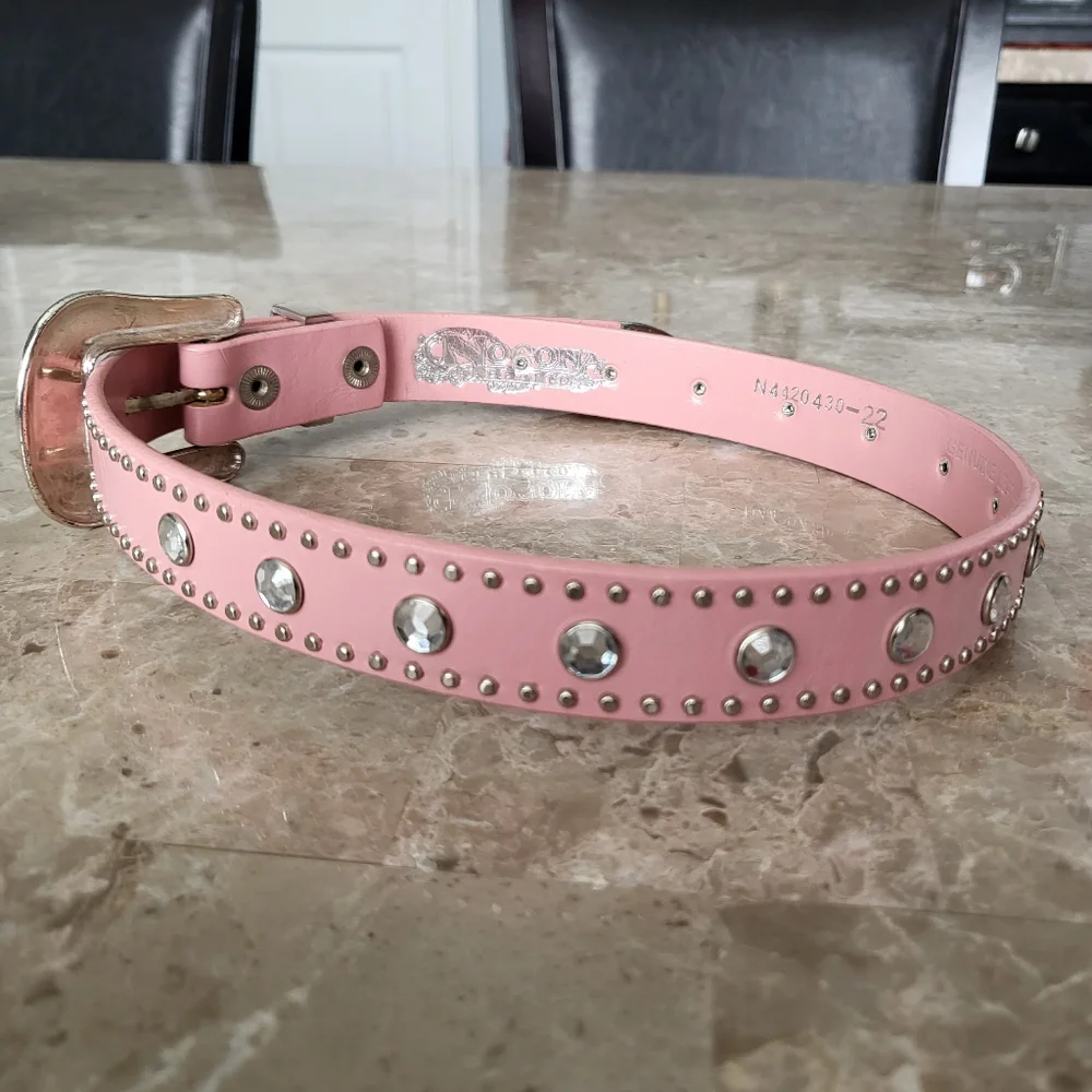 Nocona Girl's Pink Rhinestone And Stud Belt Style- N4420430